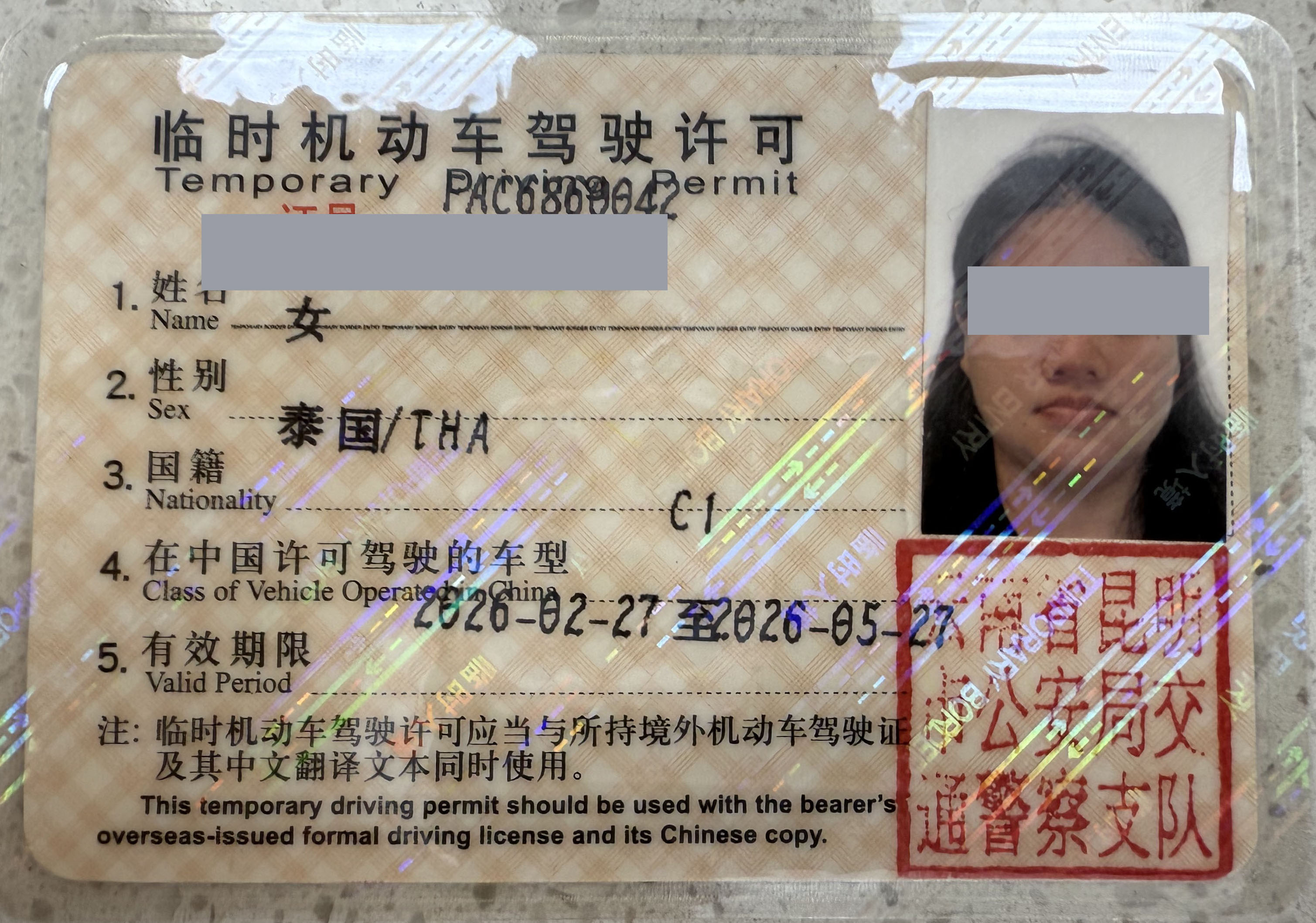 Temporary Driving Permit