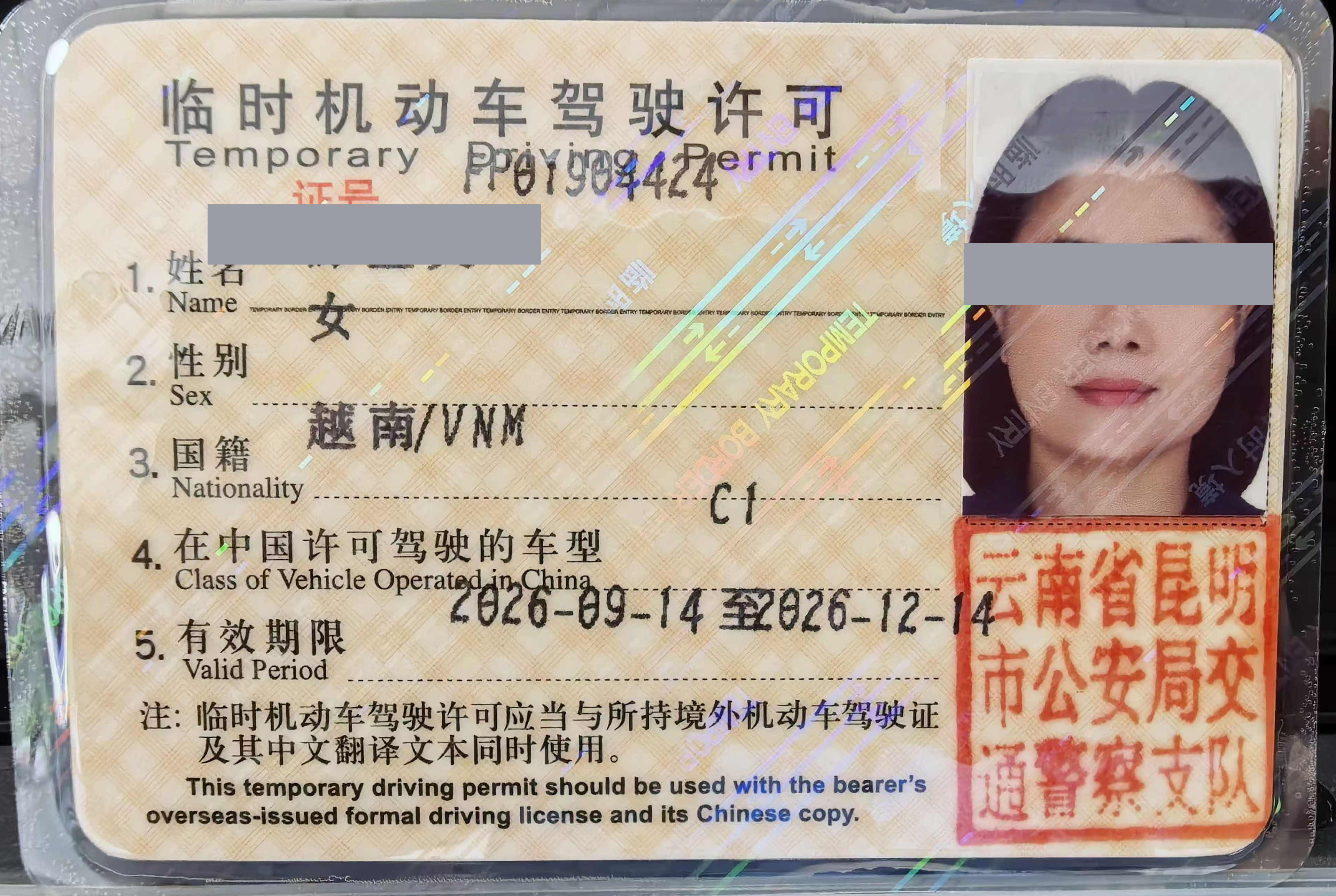 Temporary Driving Permit
