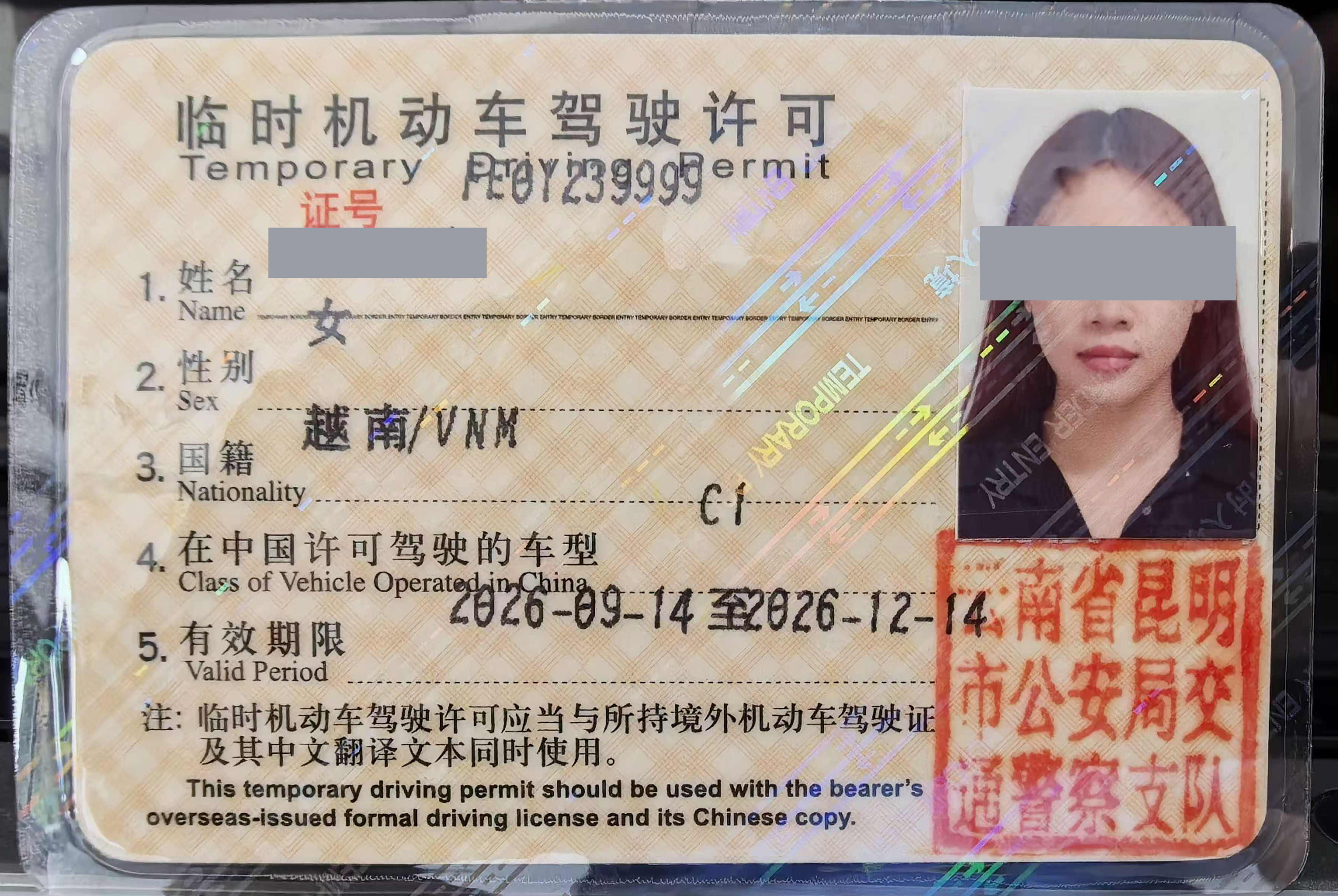 Temporary Driving Permit
