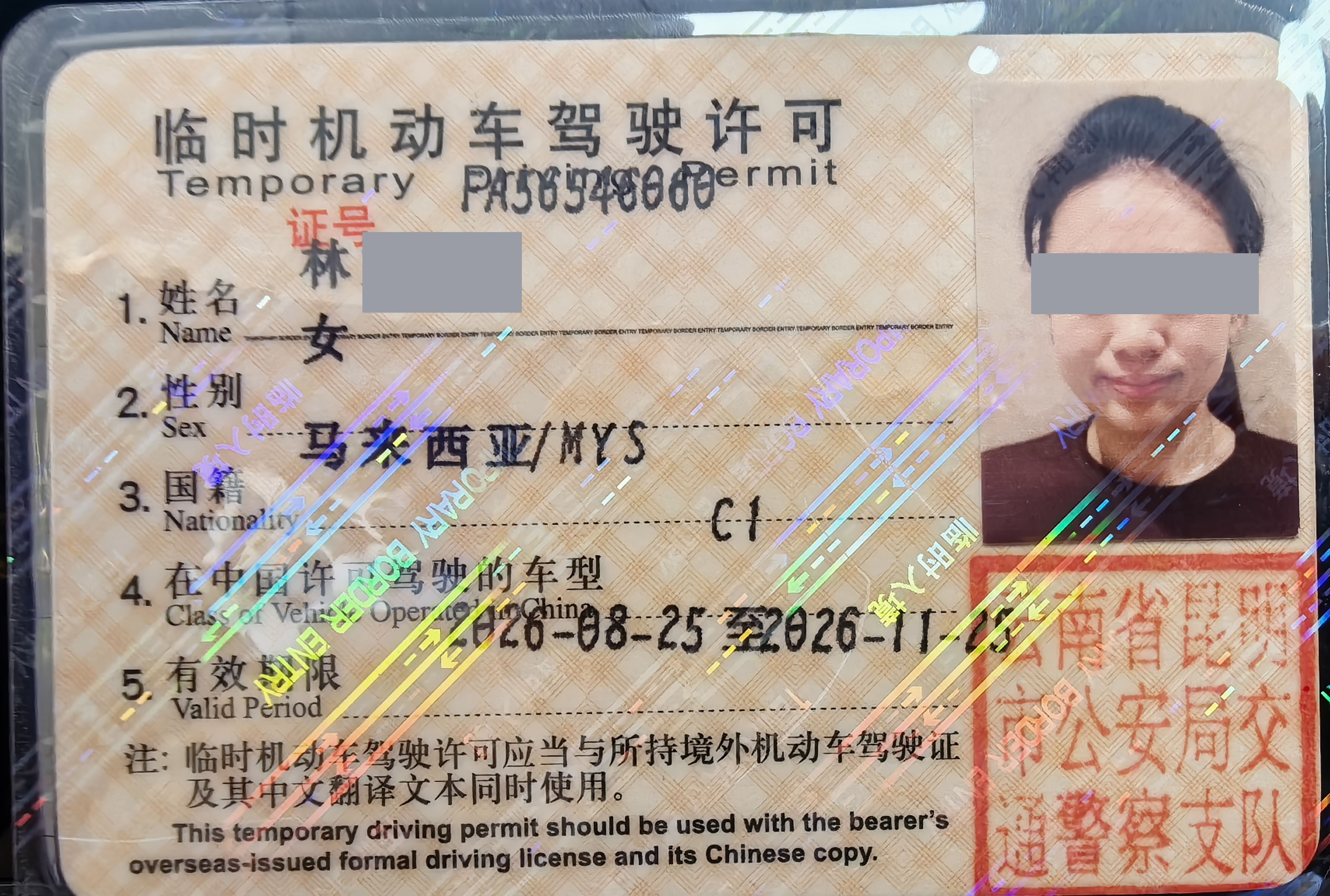 Temporary Driving Permit